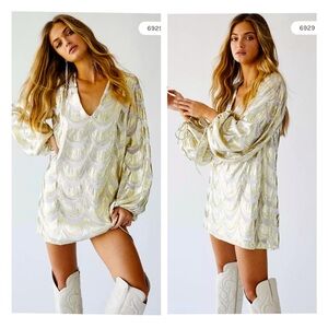 Jen’s Pirate Booty Lima X Free People Size S Metallic Mini Dress